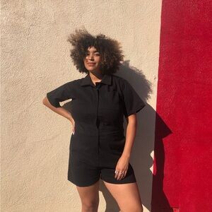 Nooworks Black Short Sleeve Romper